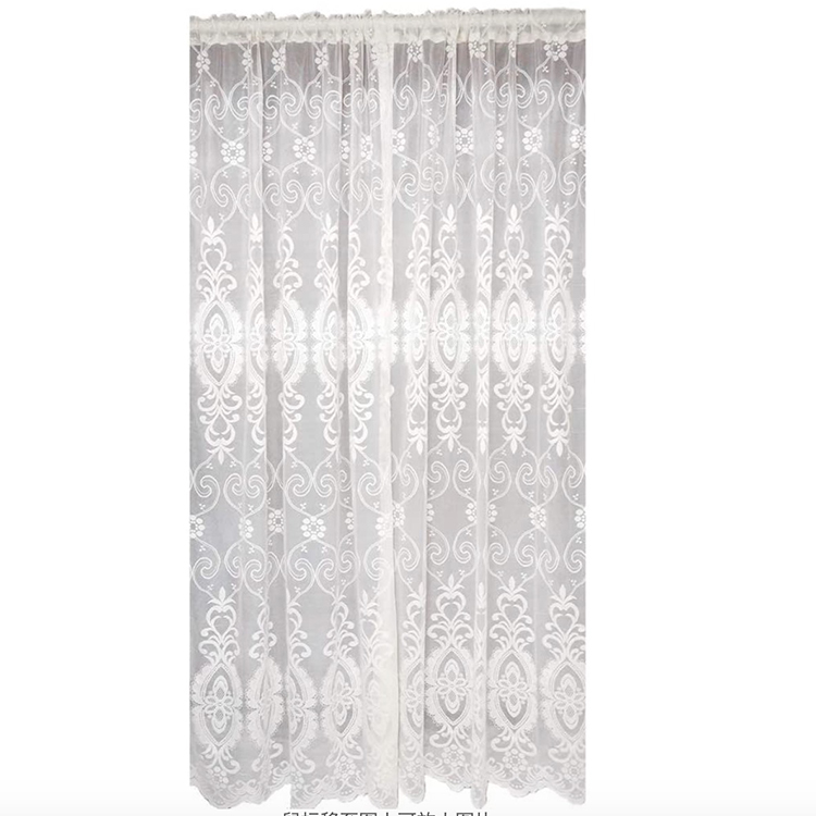 Supplier Custom Design Living Room Wedding White Polyester Mesh Jacquard Sheers Net Fabric