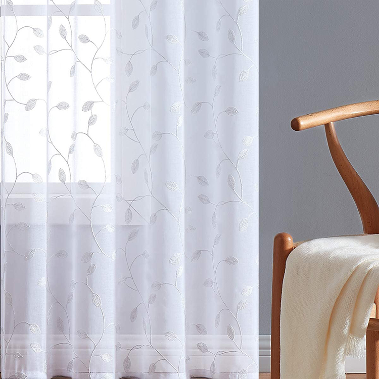 Plain Voile Embroidery Sheer cortina retia vela Fabric