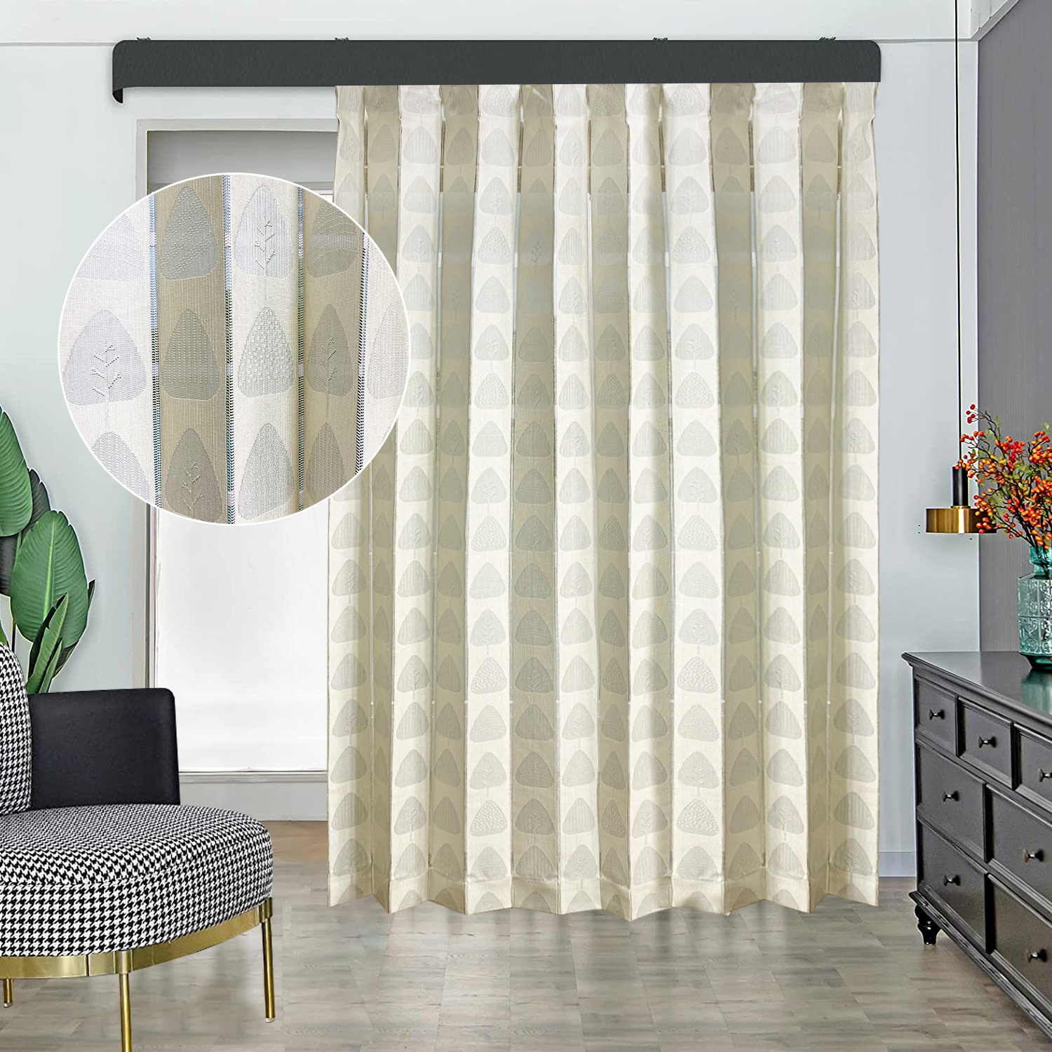 Vivus locus niger drape grossi arboribus ostium dividens jacquard Venetianim excaecat fenestra fabric