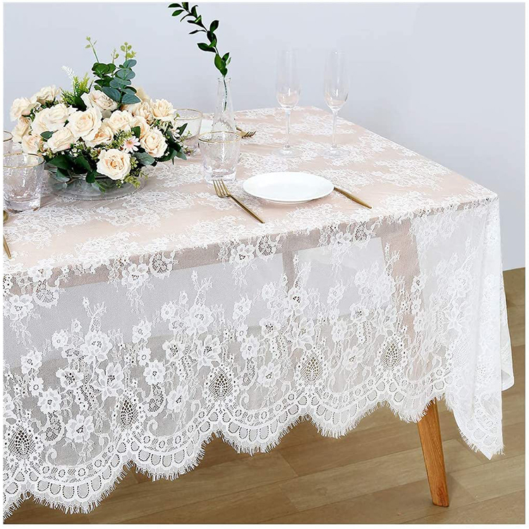 Leve album polyester simplex rectangulum cena nuptialis lace jacquard mensa vestimenta fabricae