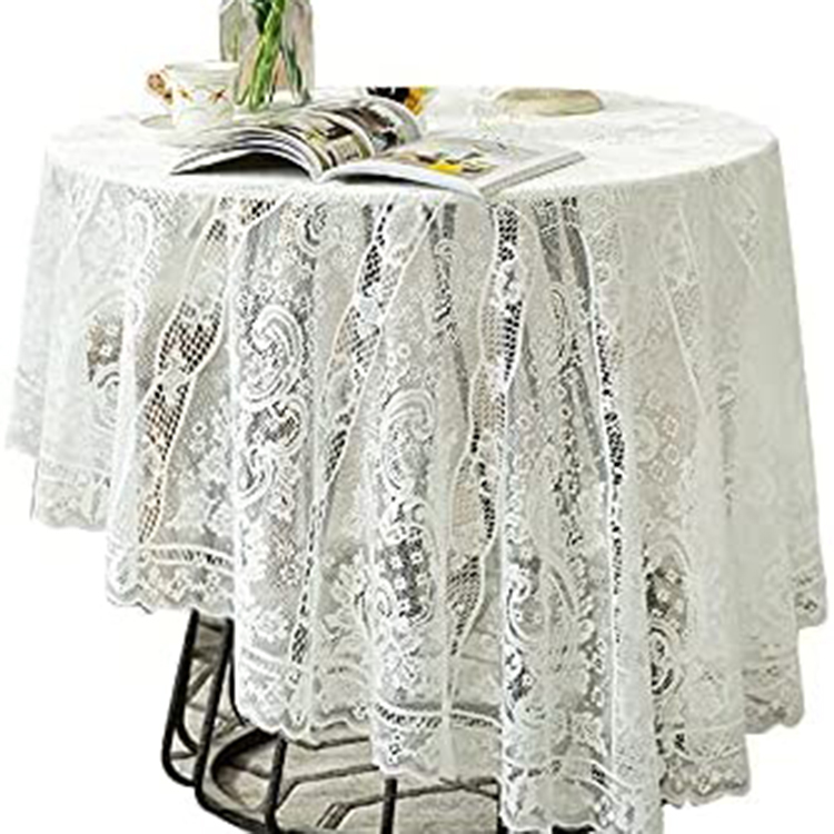 Tege cenam albam nuptialem floralem jacquard polyester vitta campestri circum mensam fabricam